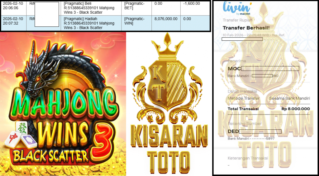KISARANTOTO JACKPOT PRAGMATIC Gaming ”Mahjong Wins 3 – Black Scatter” Rp 8,000,000,- LUNAS