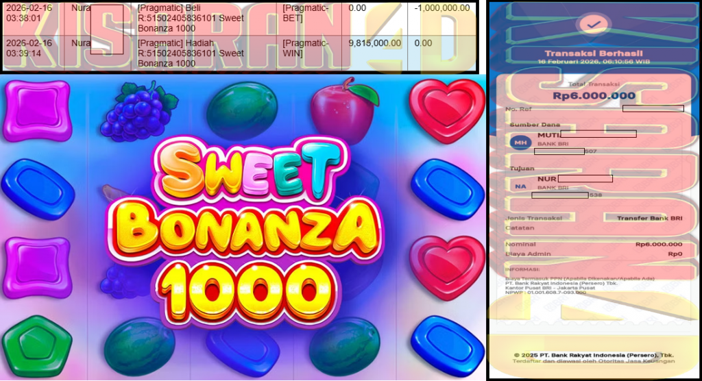 KISARAN4D JACKPOT PRAGMATIC Gaming ”Sweet Bonanza 1000” ‌‌‌‌‌‌‌‏Rp 6,000,000,- LUNAS