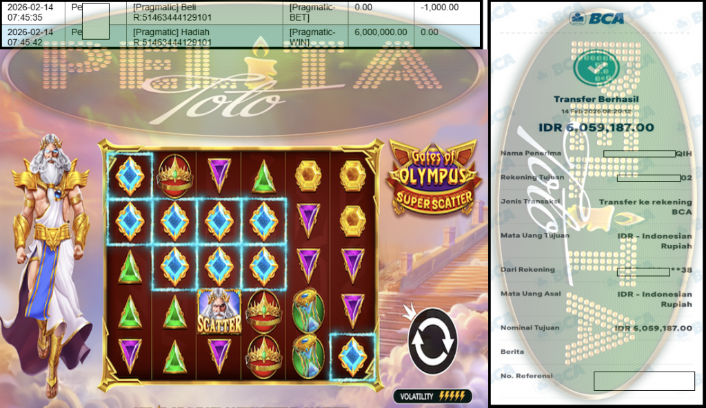 PELITATOTO JACKPOT PRAGMATIC Gaming ‘Gates of Olympus Super Scatter” Rp 6,059,187,- LUNAS