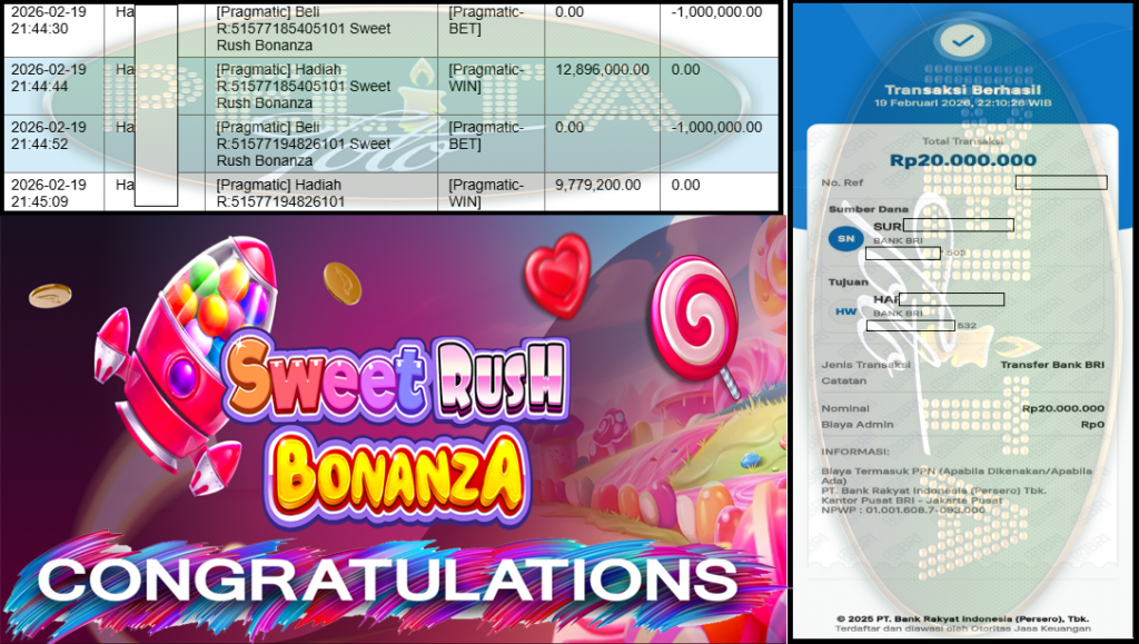PELITATOTO JACKPOT PRAGMATIC Gaming ”Sweet Rush Bonanza” ‌‌‌‌‌‌‌‏Rp 20,000,000,- LUNAS