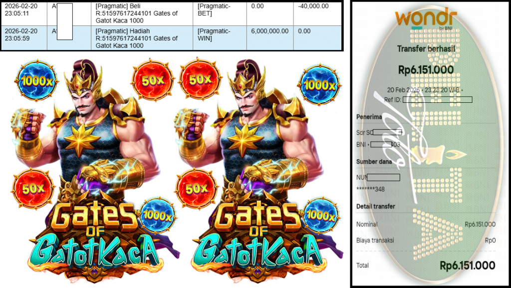PELITATOTO JACKPOT PRAGMATIC Gaming ”Gates of Gatot Kaca 1000” ‌‌‌‌‌‌‌‏Rp 6,151,000,- LUNAS