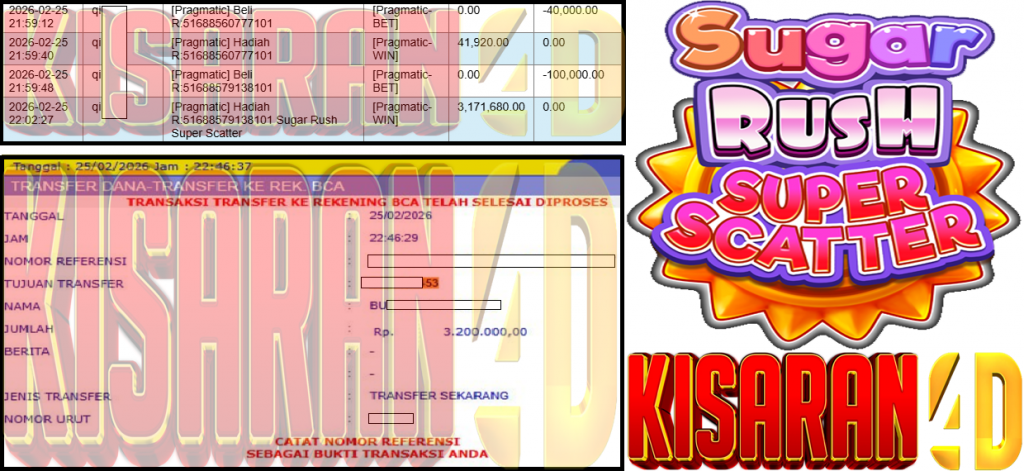KISARAN4D JACKPOT PRAGMATIC Gaming ”Sugar Rush Super Scatter” ‌‌‌‌‌‌‌‏Rp 3,200,000,- LUNAS