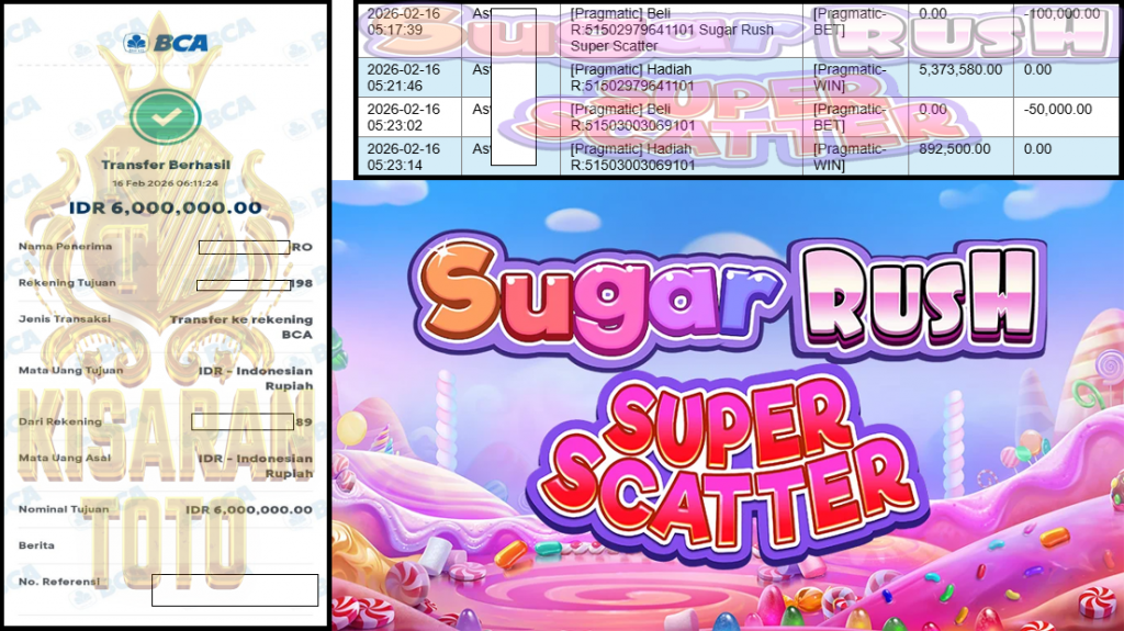 KISARANTOTO JACKPOT PRAGMATIC Gaming ”Sugar Rush Super Scatter” ‌‌‌‌‌‌‌‏Rp 6,000,000,- LUNAS