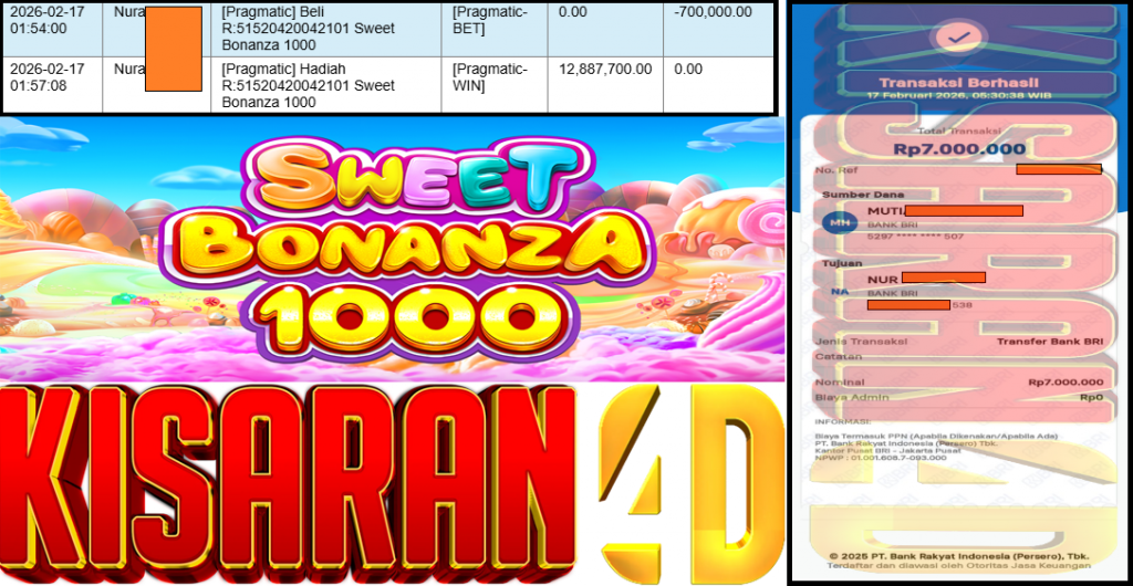 KISARAN4D JACKPOT PRAGMATIC Gaming ”Sweet Bonanza 1000” ‌‌‌‌‌‌‌‏Rp 7,000,000,- LUNAS