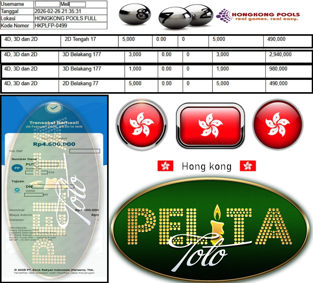 PELITATOTO JACKPOT PASARAN HONGKONG POOLS ”4177” ‌‌‌‌‌‌‌‏Rp 4,500,000,- LUNAS