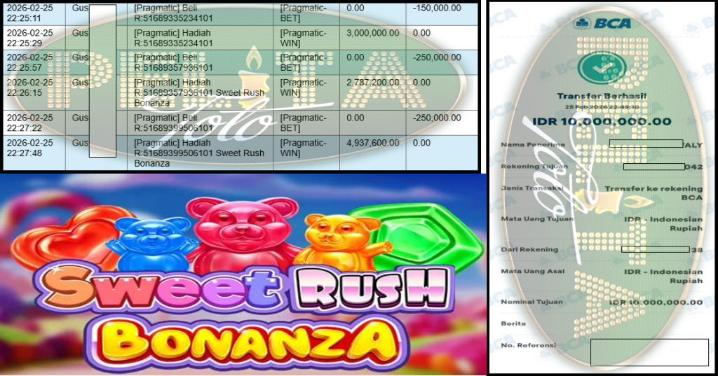 PELITATOTO JACKPOT PRAGMATIC Gaming ”Sweet Rush Bonanza” ‌‌‌‌‌‌‌‏Rp 10,000,000,- LUNAS