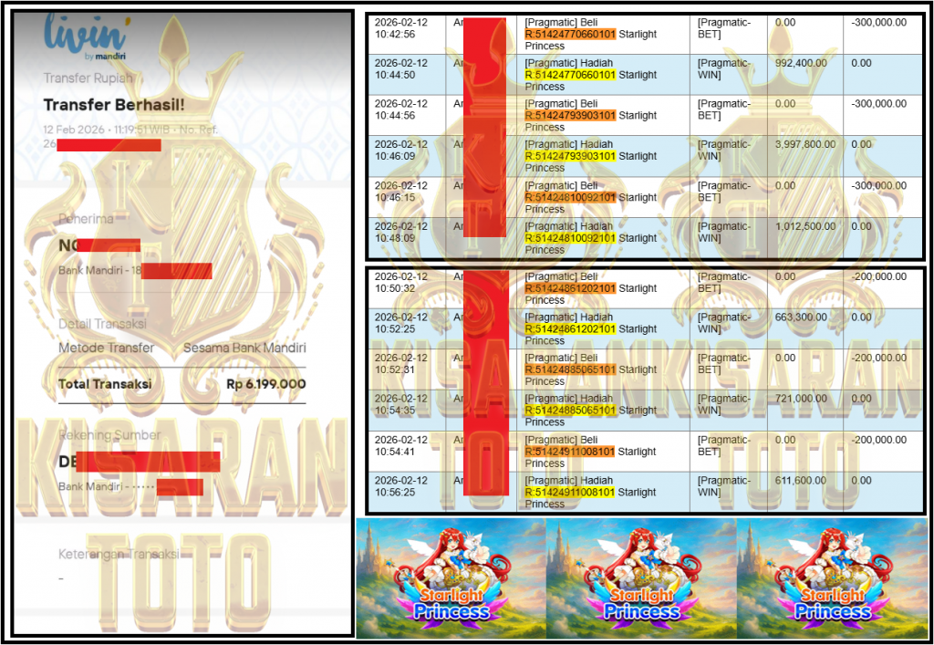 KISARANTOTO JACKPOT PRAGMATIC Gaming ”Starlight Princess” Rp 6,199,000,- LUNAS