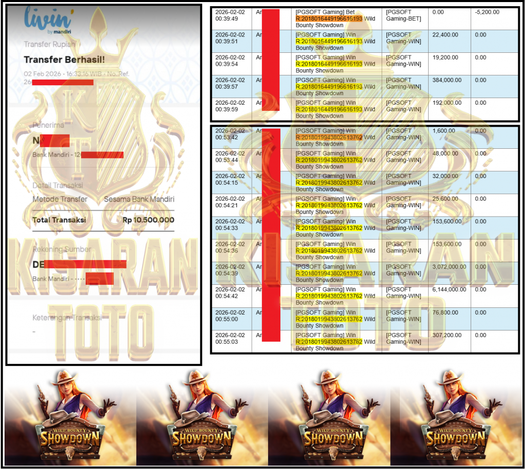 KISARANTOTO JACKPOT PGSOFT Gaming ”Wild Bounty Showdown” ‌‌‌‌‌‌‌‏Rp 10,500,000,- LUNAS