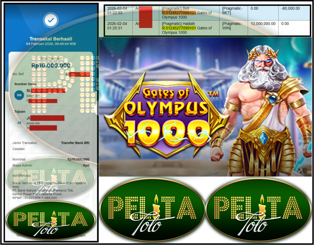 PELITATOTO JACKPOT PRAGMATIC Gaming ”Gates of Olympus 1000” ‌‌‌‌‌‌‌‏Rp 10,000,000,- LUNAS