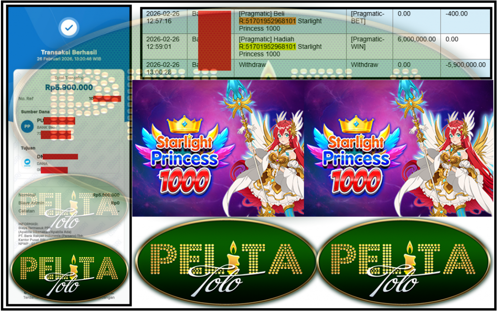 PELITATOTO JACKPOT PRAGMATIC Gaming ”Starlight Princess 1000” ‌‌‌‌‌‌‌‏Rp 5,900,000,- LUNAS