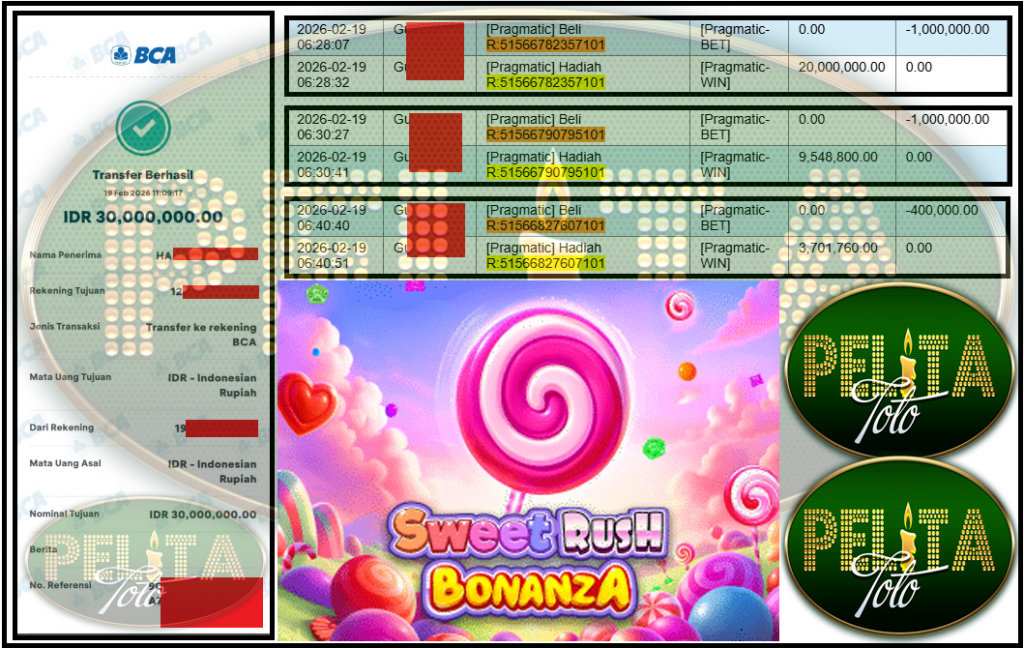 PELITATOTO JACKPOT PRAGMATIC Gaming ”Sweet Rush Bonanza” ‌‌‌‌‌‌‌‏Rp 30,000,000,- LUNAS