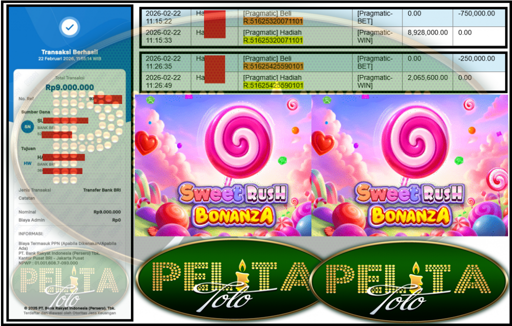 PELITATOTO JACKPOT PRAGMATIC Gaming ”Sweet Rush Bonanza” ‌‌‌‌‌‌‌‏Rp 9,000,000,- LUNAS