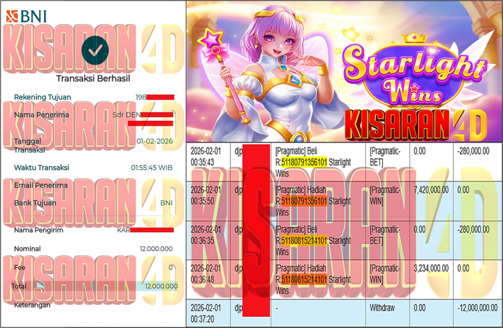 KISARAN4D JACKPOT PRAGMATIC Gaming ”Starlight Wins” ‌‌‌‌‌‌‌‏Rp 12,000,000,- LUNAS