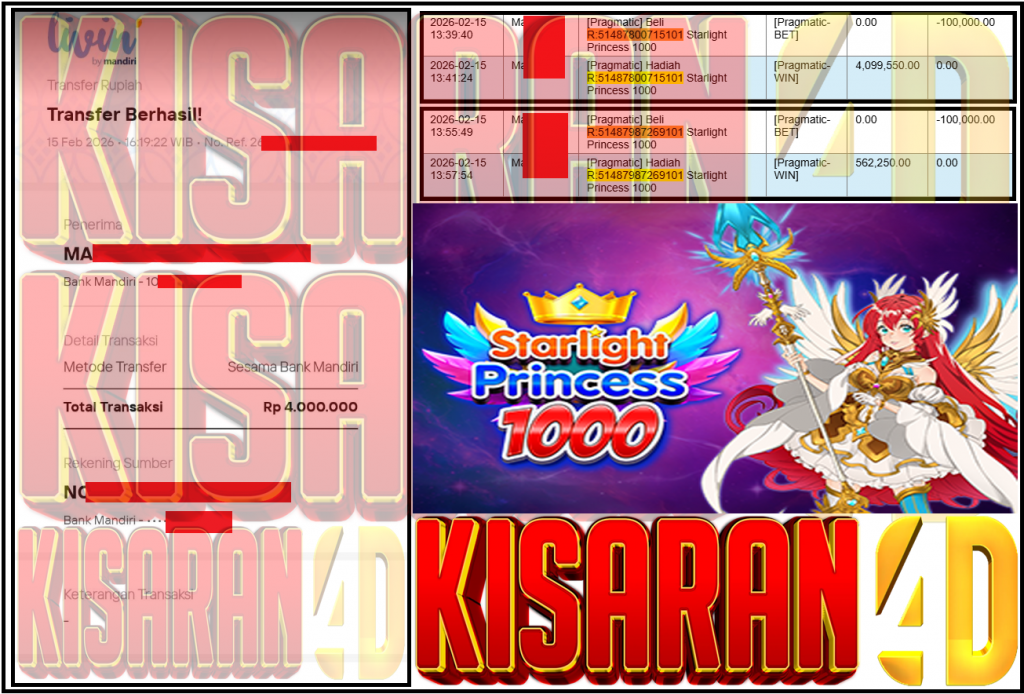 KISARAN4D JACKPOT PRAGMATIC Gaming ”Starlight Princess 1000” ‌‌‌‌‌‌‌‏Rp 4,000,000,- LUNAS