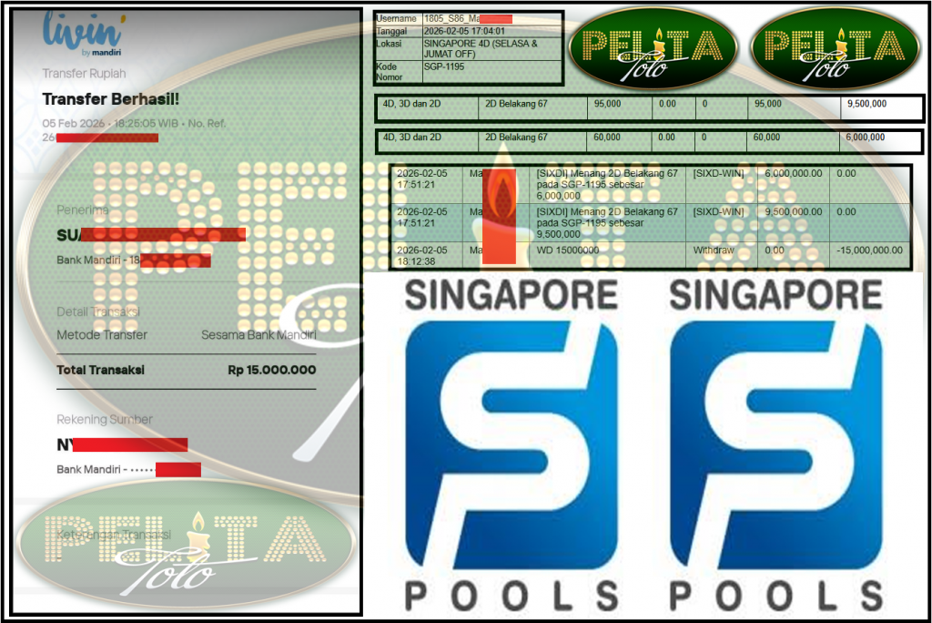PELITATOTO JACKPOT PASARAN SINGAPORE ”2267” ‌‌‌‌‌‌‌‏Rp 15,000,000,- LUNAS