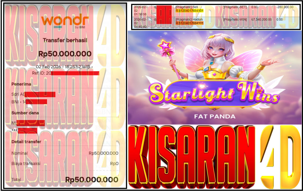 KISARAN4D JACKPOT PRAGMATIC Gaming ”Starlight Wins” ‌‌‌‌‌‌‌‏Rp 50,000,000,- LUNAS