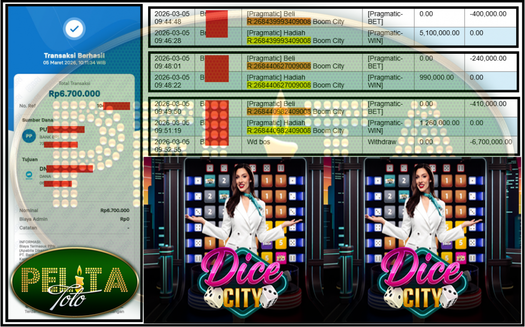 PELITATOTO JACKPOT PRAGMATIC Gaming ”Dice City” ‌‌‌‌‌‌‌‏Rp 6,700,000,- LUNAS