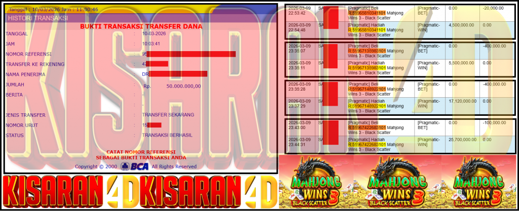 KISARAN4D JACKPOT PRAGMATIC Gaming ”Mahjong Wins 3 – Black Scatter” ‌‌‌‌‌‌‌‏Rp 50,000,000,- LUNAS