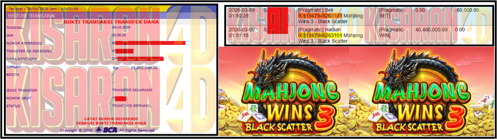 KISARAN4D JACKPOT PRAGMATIC Gaming ”Mahjong Wins 3 – Black Scatter” ‌‌‌‌‌‌‌‏Rp 35,000,000,- LUNAS