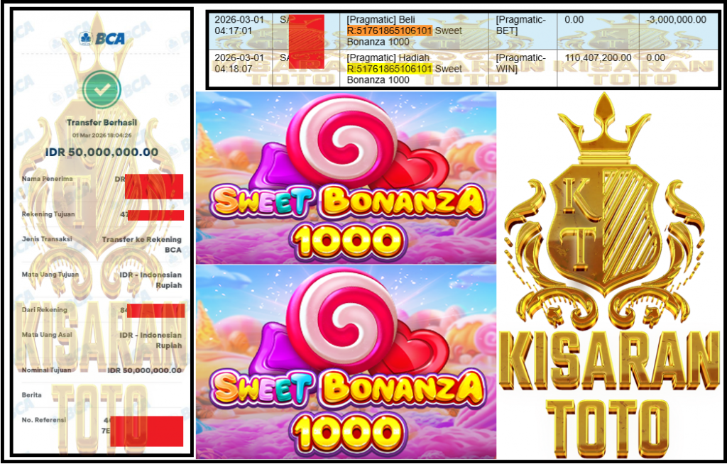 KISARANTOTO JACKPOT PRAGMATIC Gaming ”Sweet Bonanza 1000” ‌‌‌‌‌‌‌‏Rp 50,000,000,- LUNAS