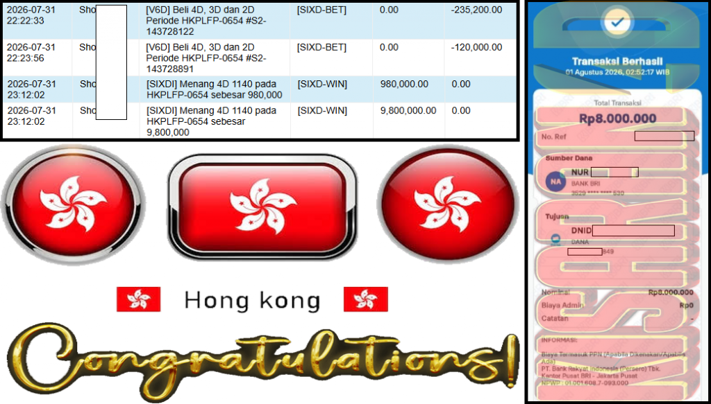 KISARAN4D JACKPOT PASARAN HONGKONG POOLS (TIAP HARI) ”1140” ‌‌‌‌‌‌‌‏Rp 8,000,000,- LUNAS