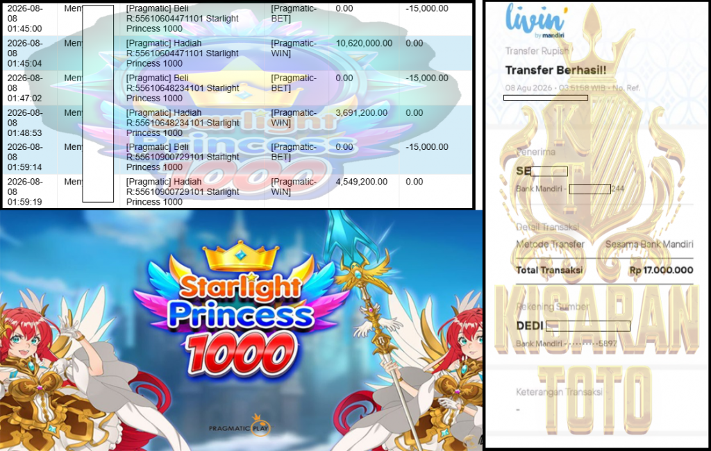 KISARANTOTO JACKPOT PRAGMATIC Gaming ”Starlight Princess 1000” ‌‌‌‌‌‌‌‏Rp 17,000,000,- LUNAS