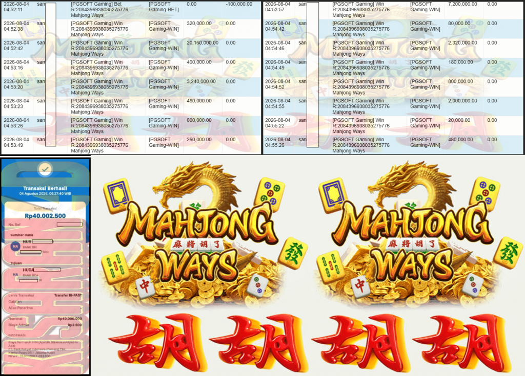 KISARAN4D JACKPOT PGSOFT Gaming ”Mahjong Ways” ‌‌‌‌‌‌‌‏Rp 40,000,000,- LUNAS