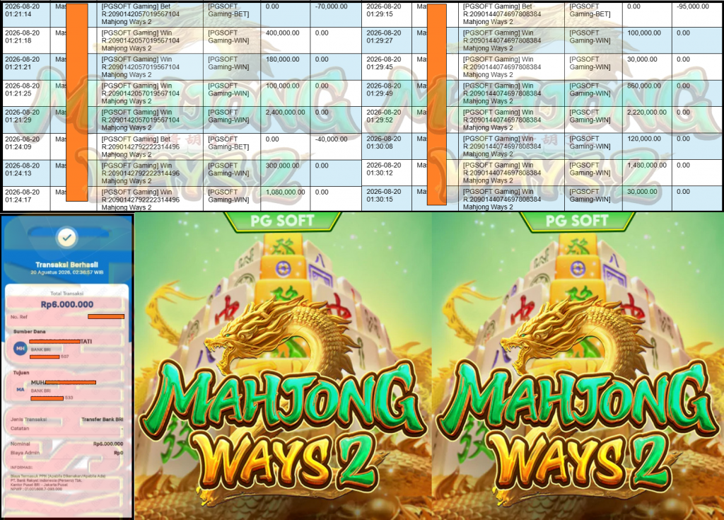 KISARAN4D JACKPOT PGSOFT Gaming ”Mahjong Ways 2” ‌‌‌‌‌‌‌‏Rp 6,000,000,- LUNAS