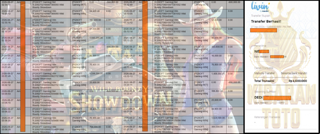 KISARANTOTO JACKPOT PGSOFT Gaming ”Wild Bounty Showdown” ‌‌‌‌‌‌‌‏Rp 6,000,000,- LUNAS
