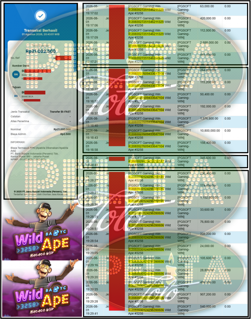 PELITATOTO JACKPOT PGSOFT Gaming ”Wild Ape” ‌‌‌‌‌‌‌‏Rp 21,000,000,- LUNAS